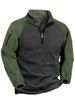 A Best-selling Tactical Fleece Jacket For Men, A Warm Stand-up Collar Pullover With A Color-blocked Zipper Sweatshirt_viptrois.com