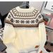 Unisex Fair Isle Knit Sweater - Winter Warm Crew Neck Pullover, Stylish & Cozy American Design For Men & Women_viptrois.com