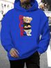 Men's Autumn And Winter Casual Fashionable Loose Hooded Sweatshirt RELDX Bear Pattern Printed Warm Long Sleeved Pullover_viptrois.com