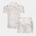 Men's Clothing Summer New Style Trend Two Piece Casual Printed Men's Lapel Short Sleeved Shirt Suit_viptrois.com