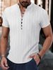 Men's Clothing Summer New Men's Jacquard Shirt Stand Collar Casual Short Sleeved Shirt_viptrois.com