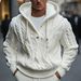 Men's Clothing Twisted Drawstring Hooded Pullover Sweater 7 Needle Wool Sweater Jacket_viptrois.com