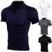 Men's Clothing Short Sleeve Sportswear Personal Trainer Work Clothes Stand Up Collar Zipper Fitness Clothing T Shirt Sports Quick Drying Clothes_viptrois.com