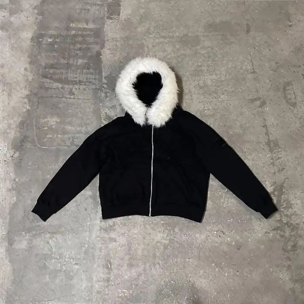 Retro Y2K Streetwear Hoodie With Fleece-Lined Hood & Cartoon Print - Oversized Pullover Sweatshirt For Men & Women_viptrois.com