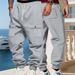 Men's Heavyweight Fleece-Lined Cargo Pants - Winter Workwear Outdoor Casual Jogger Pants With Multiple Pockets (S-XXXL, Solid Colors)_viptrois.com