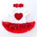 Baby Clothing Mother's Day Children's Clothing Baby Love Sequins Short Sleeve Halter Dress Holiday Princess Dresses_viptrois.com
