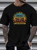 Limited Edition Birthday 1974 T Shirt 50th 50 Years Of Being Awesome Vintage Party Stylish Summer Stretched Comfortable Graphic Casual Homme_viptrois.com
