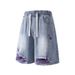 Men's Clothing New Retro Denim Shorts Washed Distressed Ripped Jeans Stylish And Rebellious_viptrois.com