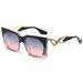 Men's Sunglasses Personalized Contrast Color Square Cat Eye Sunglasses For Women High End New Large Frame Hollow Anti Ultraviolet Sunglasses_viptrois.com
