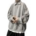 "Men's Heavyweight Solid Color Hooded Sweatshirt - Oversized Casual Pullover For Autumn & Winter, Grey & Black Options"_viptrois.com