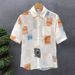Men's Clothing Summer Thin Short Sleeved Five Point Sleeve Floral Shirt Men's High End Loose Jacquard Shirt Breathable Ice Silk Handsome Top_viptrois.com