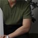 Men's Clothing Zipper Striped Knitted Short Sleeved Polo Shirt For Men, Slim Fit Top, High End Commuting Wear, T Shirt Bottoming_viptrois.com