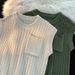 Men's Clothing new solid color simple vest wool vest men ins autumn pullover trend round neck sweater top_viptrois.com