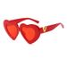 Love Sunglasses Personality V Wide Rimmed Red Men And Women Sunglasses Internet Celebrity Fashion Plastic Tooth Peach Heart_viptrois.com