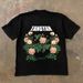 Cotton American Flower Printed Short Sleeved For Men In Summer, Loose And Versatile Casual Top, Trendy Brand T-shirt_viptrois.com