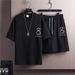 Men's Clothing Ice silk short sleeved suit men's summer thin new T shirt top clothes shorts match a set of summer_viptrois.com