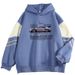 American Style Color Block Sweatshirt For Men, Loose Fit Berry Sports Car Print Pullover, Cool Outerwear Top_viptrois.com