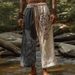 Men's Casual Fashion Loose Linen Trousers Wide Leg Digitally Printed Various Patterns Spring Autumn Wear_viptrois.com