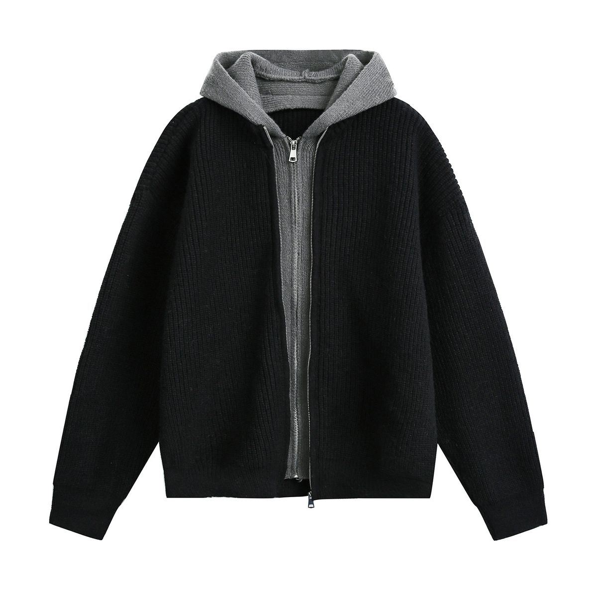 Nordmann Lazy Style Deer Fur Two-Piece Cardigan Hooded Sweater Men's Autumn Winter New Vintage Trendy Brand_viptrois.com