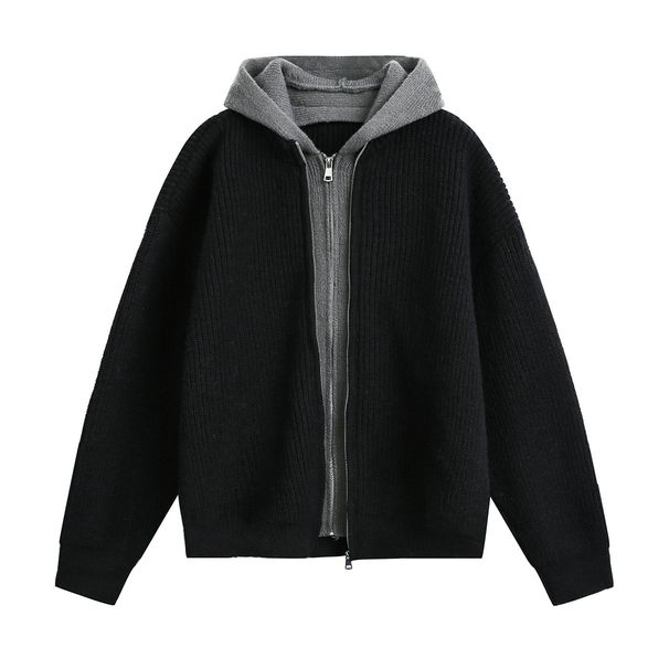 Nordmann Lazy Style Deer Fur Two-Piece Cardigan Hooded Sweater Men's Autumn Winter New Vintage Trendy Brand_viptrois.com