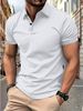 Summer Short Sleeve T Shirts For Men New Solid Color Lapel Polo Shirt Casual Lightweight Streetwear Breathable Fitness Tops_viptrois.com