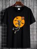Basketball Skeleton Halloween Men Boys Basketball Halloween T-Shirt Casual Women Top Graphic Tees Women Stylish Streetwear Graphic Stretched Versatile Print Round Neck Short Sleeve Top For Everyday Wear Breathable Designer Clothes Fashion Unisex_viptrois.com
