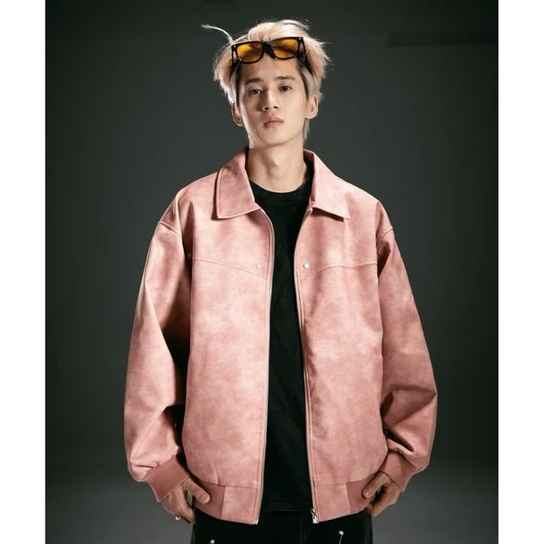 Men's Clothing Spring/Autumn New American Retro Motorcycle Jacket For Men, Loose Fit, Trendy Brand, High End, Cool And Stylish Lapel Jacket_viptrois.com