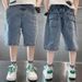 Mother & Kids Boys summer denim shorts 2024 shorts summer thin new style children's clothing trendy boys casual pants_viptrois.com