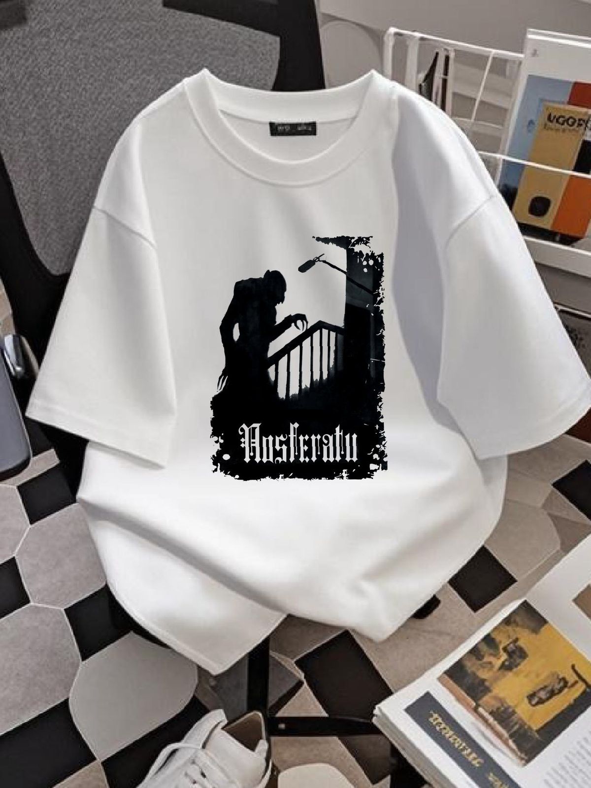 NOSFERATU V1 T Shirt Natural Vintage Cotton Movie Poster Beige All Sizes S M L XL 2X 3X 4X 5X Designer Clothes Stretched Slightly Breathable_viptrois.com