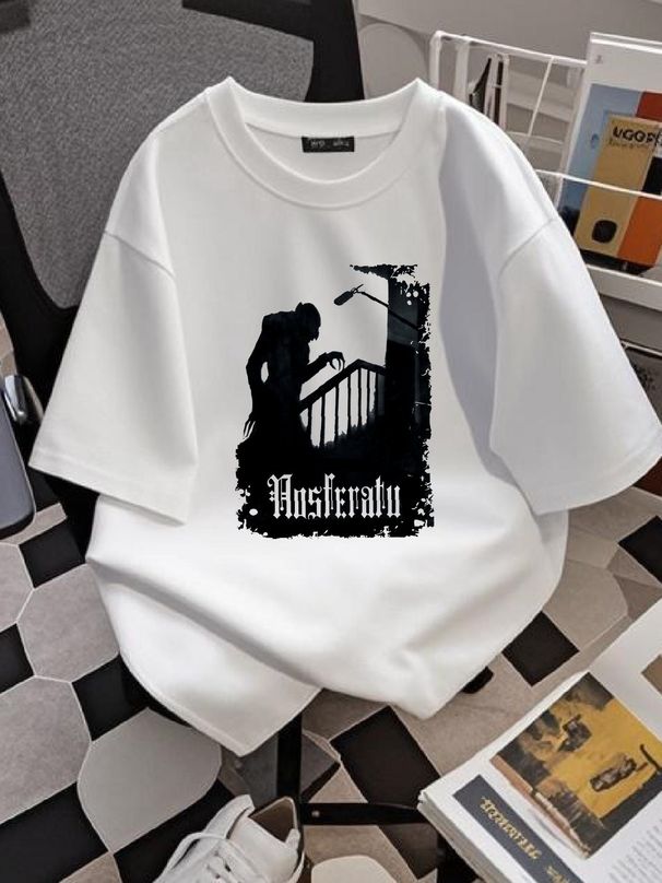 NOSFERATU V1 T Shirt Natural Vintage Cotton Movie Poster Beige All Sizes S M L XL 2X 3X 4X 5X Designer Clothes Stretched Slightly Breathable_viptrois.com