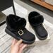 SHLIANG Suede Buckle Decor Ankle Boots Women Winter Warm Thicken Plush Snow Boots Woman Thick Sole Non Slip Platform Cotton Boots X0058_viptrois.com