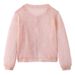 Girls' Knit Cardigan Summer Cover-Up Lace Shawl Outerwear Lightweight Breathable Soft Cotton Blend Long Sleeve Round Neck_viptrois.com