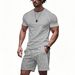 Men's Summer Casual Suit Two Piece Set Quick Drying Raglan Sleeve Sports Suit_viptrois.com
