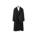 Men's Long Double Faced Wool Coat, Pure Wool, Cashmere Free, Thick Trench Coat With Large Lapels_viptrois.com