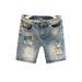 Heavy Indutry Wahed Ripped Patch Denim Hort For Men In Ummer, Looe Traight Leg, Cool And Caual Five Quarter_viptrois.com