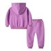 kid's clothing Spring style hooded zipper shirt leg Harlan pants two-piece sports solid color casual suit for boys and girls_viptrois.com