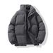 Men's Winter Thickened Puffer Jacket - Loose Fit Unisex Zip-Up Coat, Polyester-Filled Warm Parka For Teens & Young Adults (Multiple Colors)_viptrois.com
