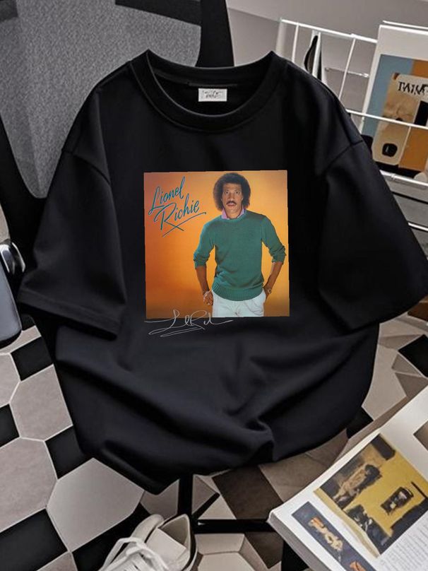 Lionel Richie Vinyl Record Signature Unisex T-shirt All Size S To 5XL TP268 Stylish Comfortable Top For Everyday Wear Graphic Fashion Stretched_viptrois.com