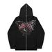 Fleece Hoodie Sweatshirt Gothic High Street Full Zipper Oversized Jacket Unisex Streetwear Y2_viptrois.com