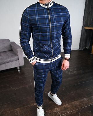 Men's Clothing Striped Sports Casual Suit Men's Large Size Slim Sports Trousers Jacket Two Piece Set Spring and Autumn_viptrois.com