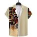 Summer Digital Print Tribal Henley Shirt For Men Short Sleeve Six Button American Style Youth Fashion_viptrois.com