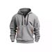 Cross-Border Foreign Trade European Size Spring Autumn Hoodie With Zipper And Multiple Pockets Pullover Men's Sports_viptrois.com