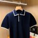 2025d British Elegant Men's Short Sleeve Turn-down Collar Noble Style Fashion Pineiphone Pattern Knitted Polo [High Elastic_viptrois.com