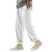 Four Seasons Men's Loose Linen Casual, Simple And Trendy Wide-leg Beach Sports Pants For Men_viptrois.com