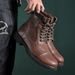 Autumn And Winter Men's Shoes: 2025 British Retro Leather Boots, Men's High-top Boots_viptrois.com