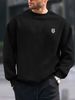 Men's Casual Loose And Simple=Printed Round Neck Long Sleeved Sweatshirt In Autumn And Winter_viptrois.com