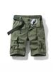 Men's Summer New Style Cotton Padded Loose-Sleeved Simple Casual Work Pants With Belt_viptrois.com