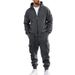 Men's Heavyweight Fleece Hoodie & Jogger Set - Winter Loungewear Relaxed Fit Sweatsuit With Cozy Lining (Khaki, Black, Light Gray, Charcoal, Navy)_viptrois.com