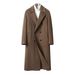 Men's Long Double Faced Wool Coat, Pure Wool, Cashmere Free, Thick Trench Coat With Large Lapels_viptrois.com