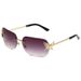 BUTTERFLY SQUARE - Frameless Cut-Edge Sunglasses (Retro-Inspired Shades, Diamond Accents, Hot Seller)_viptrois.com
